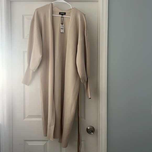 Express Tie Belted Duster Cardigan Size Small - Picture 3 of 5